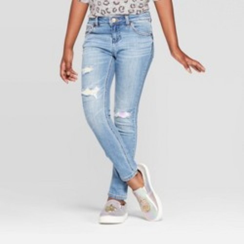 Cat and jack ripped sequin jeans